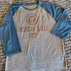 Men's Blue/Gray American Eagle XL shirt